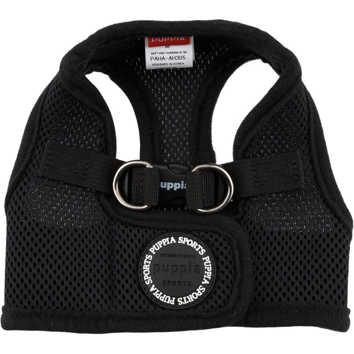 Нагрудник для собак Puppia, чорний, X-Large (XL) - м'яка жилетка, для малих та середніх собак, також для цуценят, анти-тягучий