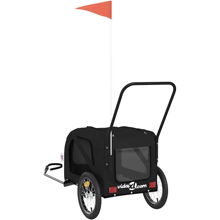 Причіп для велосипеда для собак, чорний, Oxford-Gewebe та залізо, LH89839