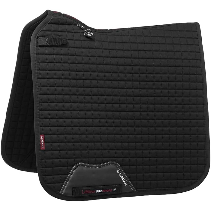 LeMieux Prosport Cotton Dressage Square Dressurschabracke XL Чорний - сідловий ковдру для виїздової їзди