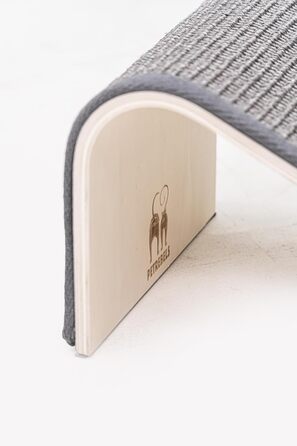 Котячий когтетоп Petrebels Design: дерев'яний когтетоп з сизалевим килимком, сірий, 38 x 23 x 23 см