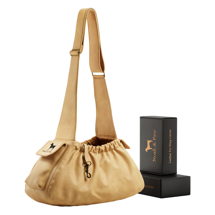 Трасик для собак Noah & Paw: переноска для маленьких собак до 10 кг з регульованим ремінцем та м'яким хутром, подвійний захист, веганська шкіра