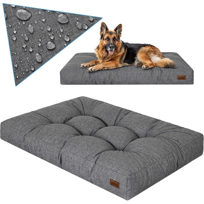 Ліжко для собак DOGGY, прямокутне, матрац, лежанка, кошик, для маленьких собак, [XL] 120 x 90 см, антрацит