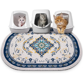 Килимок для котячого туалету Bienbee Katzentoilettenmatte, великий розмір, 101,6 x 76,2 см, з антиковзним шаром, легко миється, аксесуар для дому, синій, XL