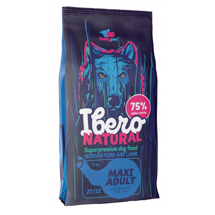 Сухий корм для великих собак Ibero Natural Dog Maxi Adult (ягня та свинина), 12 кг