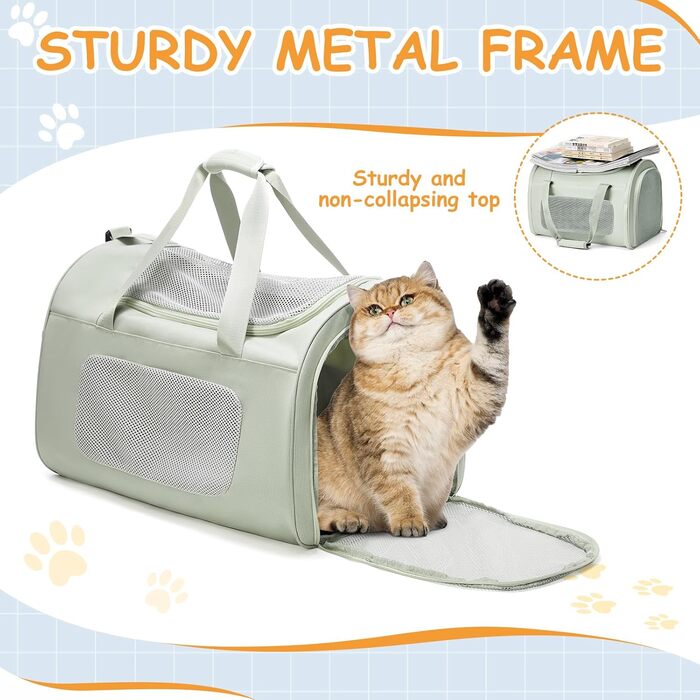 Транспортна переноска для котів та собак великих порід, 13 кг, 53x36x34 см, зелена