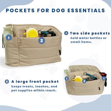 Легка переносна сумка для собак до 6,8 кг, степкова сумка-переноска для цуценят, з кріпленням для безпеки, дамська сумка для собак для подорожей/покупок (Коричнева)