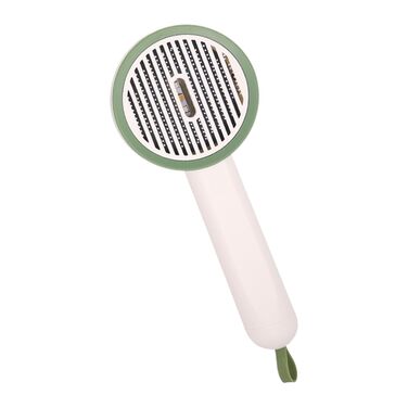 Зубна щітка для тварин | Гребінець для видалення шерсті цуценят | Ергономічна щітка для грумінгу з функцією UV, кнопкою розблокування для щоденного догляду за шерстю тварин, зелений (білий)