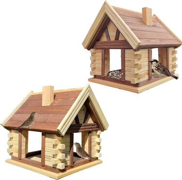 Дерев'яний годівничка для птахів VOGELHAUS, коричнева/натуральна