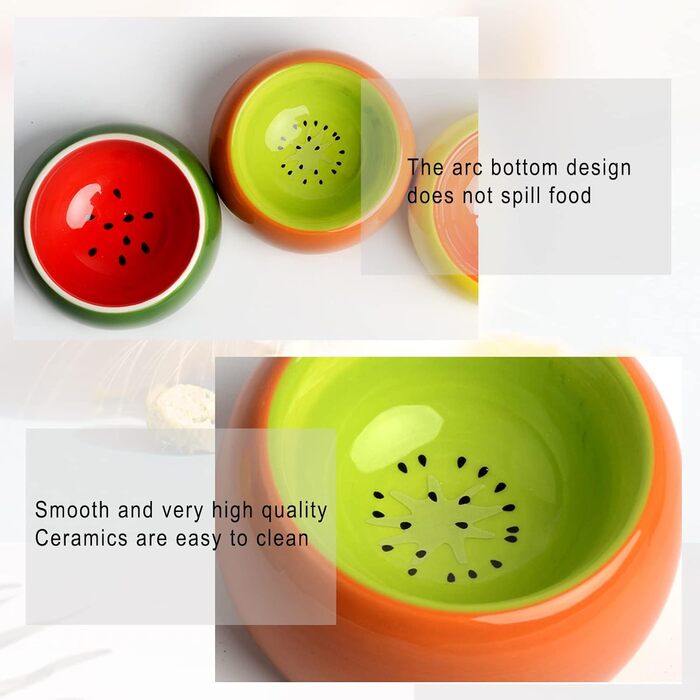 Набори мисок для хом'яків 3 шт. для карликових хом'яків, миски для їжі та води, запобігають гризіння, підходять для морських свинок, щурів, дрібних тварин. Кольори: зелений, жовтий, помаранчевий