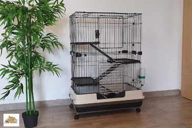 Велика клітка для гризунів MyPets XL 110x75x50 см з висувним піддоном, полицями і драбинами на колесах – вольєр для дегу, шиншил, тхорів та інших