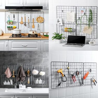 Сітчасті ворота для домашніх тварин, ворота для собак, дротяні огорожі, портативні вольєри для собак (90 x 60 см), 6 шт.