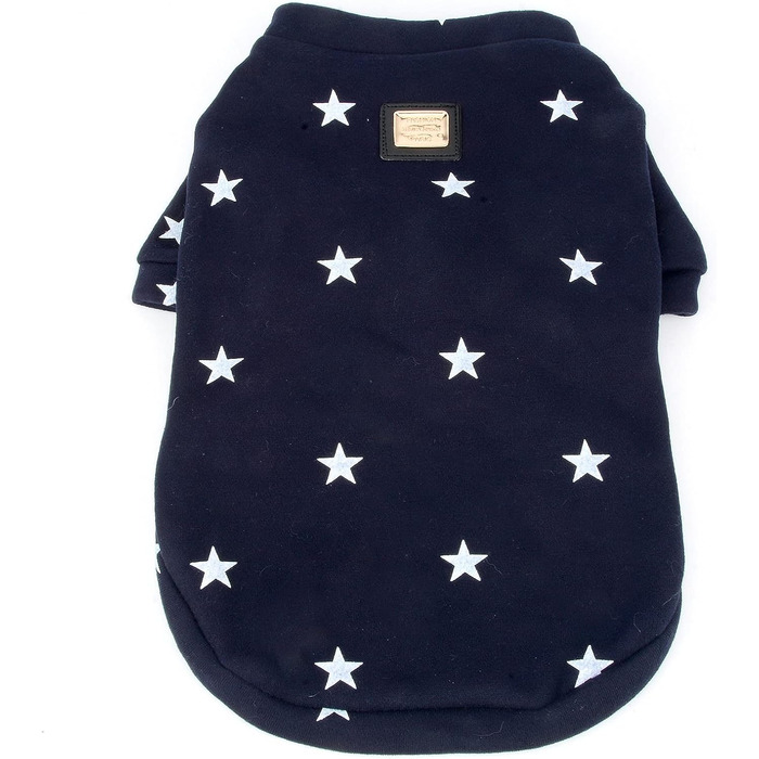 Теплий зимовий пуловер з зірковим малюнком для собак середніх та великих порід, SMALLLEE_LUCKY_STORE, блакитний (3XL)