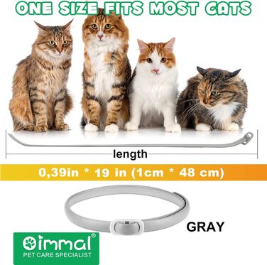 Нашийники для котів 4 шт. - 48 см - блакитні та помаранчеві (сірий)