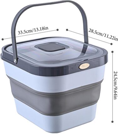 Контейнер для корму для тварин, 10 кг, складаний, герметичний, сірий. Підходить для котячого та собачого корму, ласощів, гранул