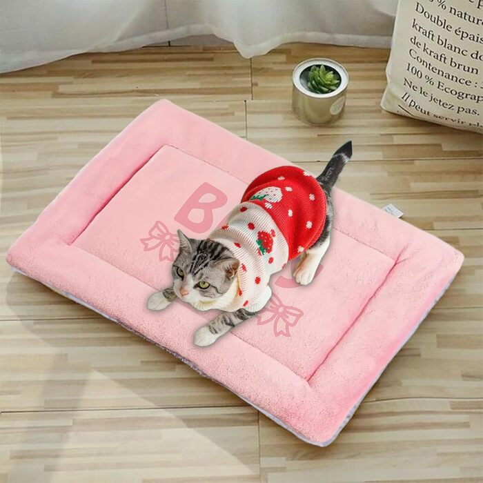 Персоналізована килимок для собак, індивідуальне собаче ліжко для вольєра, миється, килимок для сну домашніх тварин, подарунок для любителів собак і котів (69x52 см, рожевий)