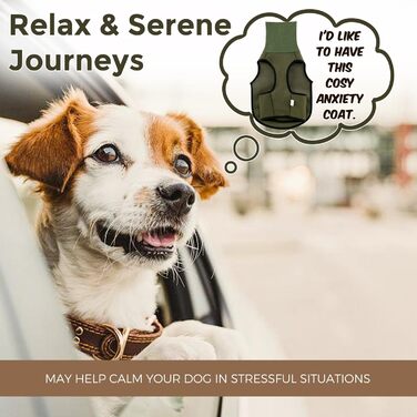 Заспокійливий жилет для собак та котів Dotoner з навушниками, зелений, з відбиваючими смугами