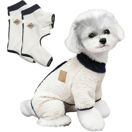 Зимовий комплект: комбінезон та куртка для собак, тепла куртка з флісовою підкладкою, для собак маленьких та середніх порід (2 шт. темно-синій, S)