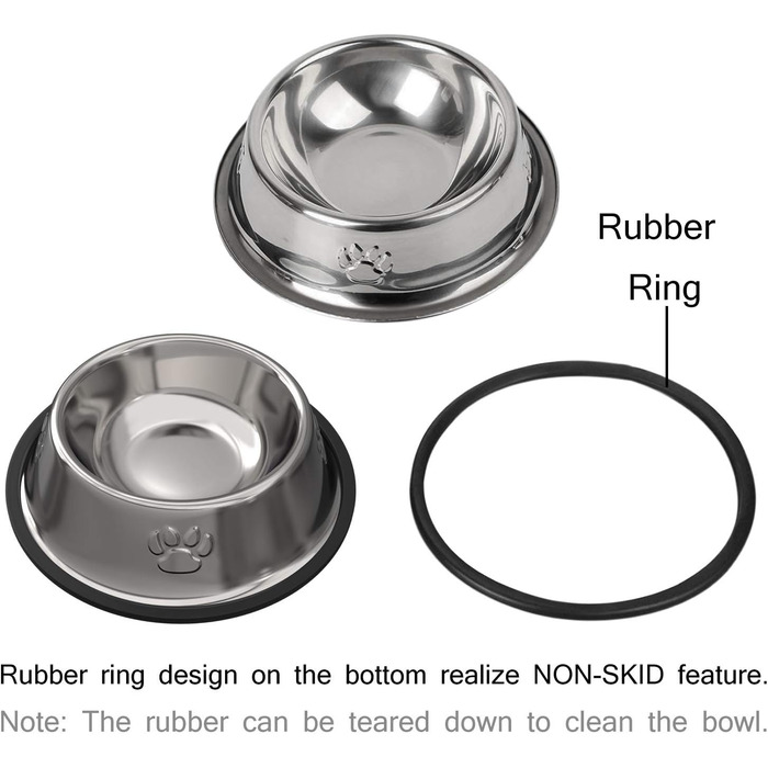 Набір мисок для котів з нержавіючої сталі (3 шт.) - миски для їжі та води для котів та маленьких собак