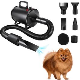 Фен для собак 3500W з 4 насадками, сушарка для тварин, собачий фен, регульована швидкість, сушарка для домашніх тварин