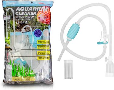 Акваріумний сифон для очищення ґрунту TERA PUMP, 3 м, ручний, BPA-free, набір 2 шт., середній розмір