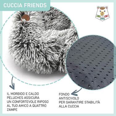 Лежанка для собак та котів Friends – ковзаюча поверхня, можна прати в машині – 60 x 50 см (Чорний)