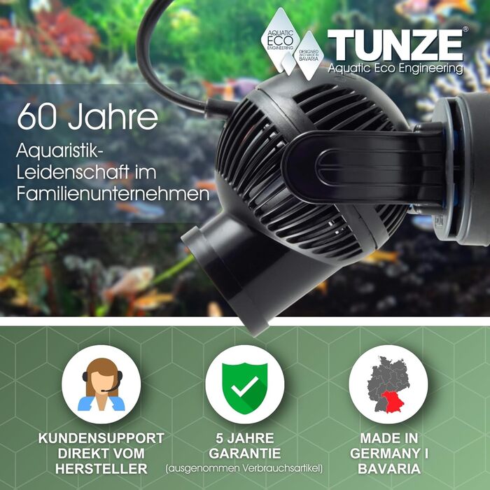 Пропелерна помпа TUNZE Turbelle nanostream 6015, 1800 л/год, магнітний тримач, тиха, для прісноводного акваріума, до 12 мм скла