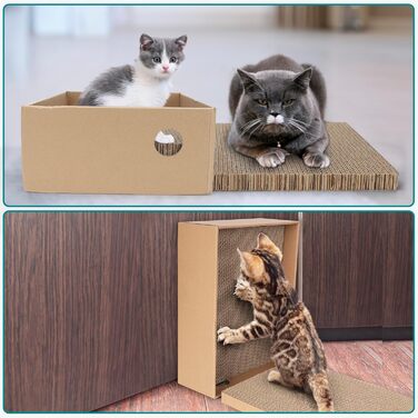 Кігтеточки Belle Vous з картонної коробки (5 шт.) 24 x 33 см - Змінні картонні килимки для котів