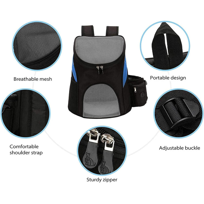 Рюкзак для кота та собаки IFIKK: зручний, дихаючий, з безпечним ремінцем. Чорний, червоний