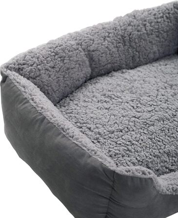 Крісло-лежанка для собак ESTEXO, лежанка для тварин, м'яке гніздо для собак, 60x48x18 см, темно-сірий/сірий колір