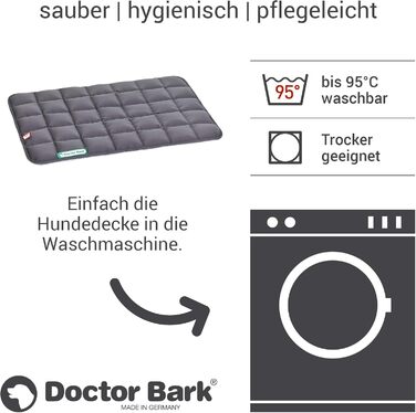 М'яка лежанка для собак Doctor Bark, розмір S (65x50 см), сіра, для маленьких собак/цуценят, міцна, для дому та вулиці, можна прати до 95°C