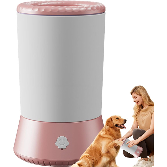 Автоматичний очищувач лап для тварин: для собак та котів, маленьких, середніх та великих, видаляє бруд та сліди, догляд за кігтями (Білий Рожевий)