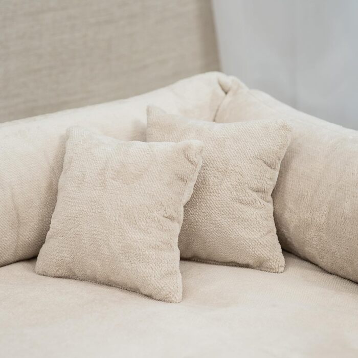 Ортопедичний лежак для собак Candy, великий, середній, маленький - м'яке ліжко для собак, килимок, з плюшу, антиковзаюче, м'яке, довговічне, зносостійке, міцне (XXL+|130x100см, кремовий)