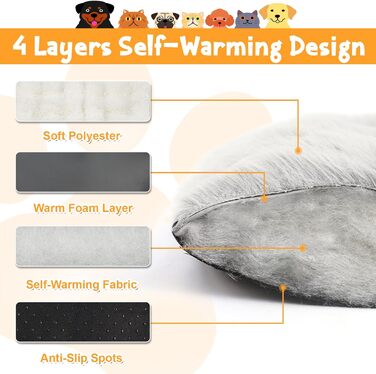 Самогріюча ковдра для домашніх тварин Wdmiya 60x45 см, для котів та собак, миюча, флаєцева, без електроживлення, для автомобіля. Білий колір, розмір M.