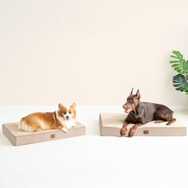 Ортопедичне ліжко для собак середнього розміру EHEYCIGA, 89x58x9 см, м'яке, знімний чохол, колір хакі