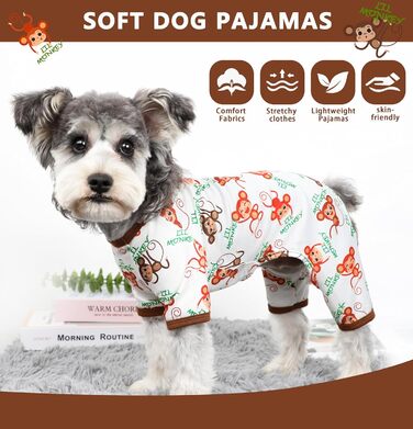 Піжама для собак: теплий та милий комплект для маленьких та середніх собак, дівчаток та хлопчиків. Піжама-комбінезон для цуценят, котів та інших домашніх тварин. Розмір M (X-Large), колір коричневий.