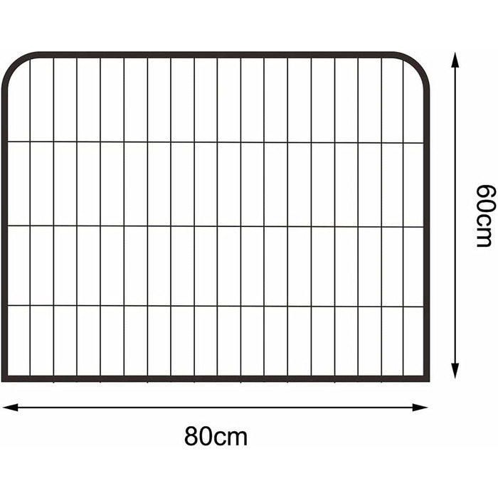 Клітка для цуценят та дрібних тварин Lionto, 80x80 см, розширювана, для дому та саду, з дверцятами та засувом, 8 елементів