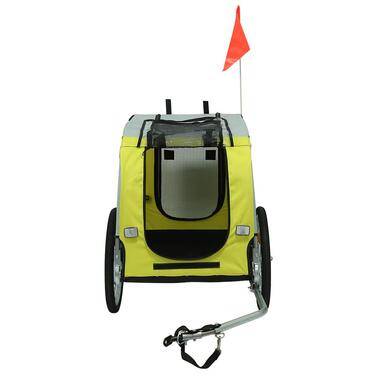 Причіп для собак до велосипеда, 2-в-1: причіп та візок для собак, складаний, для собак до 40 кг (137 x 73 x 90 см, жовто-сірий)