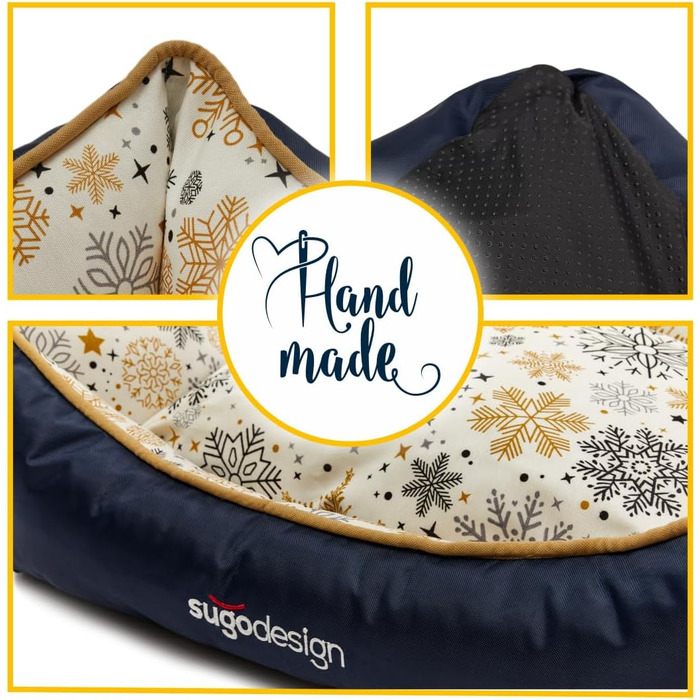 Водонепроникне ліжко для собак з бавовни та поліестеру - лежанка для собак з знімним подушкою - диванчик для собак з переносною сумкою - 7 різних мотивів - 3 розміри (S/M, X) (червоно-зелений, ) Різдво червоно-зелений (Різдво сіро-золотий, M)