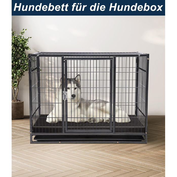 Ортопедичне ліжко для собак великих порід від GUANGDEEN - м'яке, знімний чохол, чорний колір, 116x71x7 см