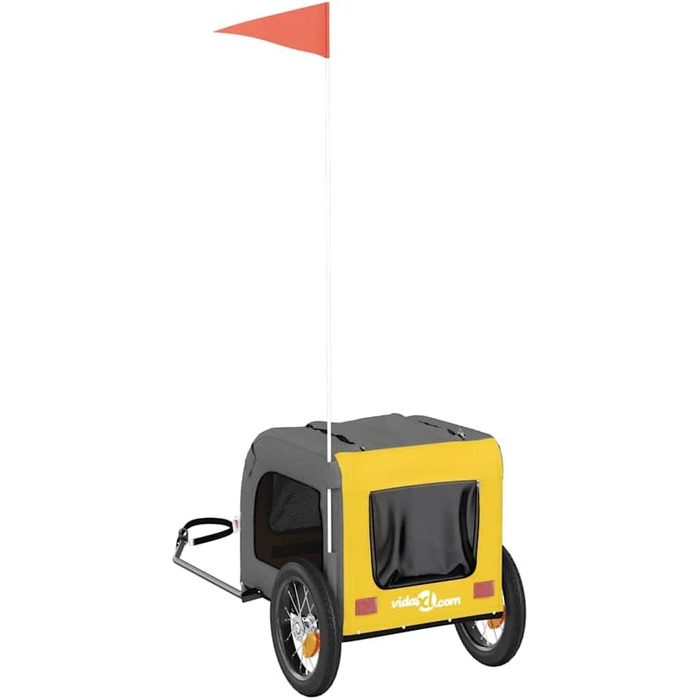 Причіп для велосипеда для собак жовтого та сірого кольорів, Oxford-Gewebe та залізо, LH62839