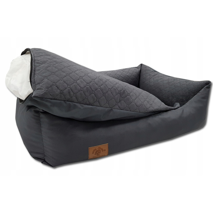 Плюшевий лежак-канапа для собак Odol, сірий, 100 см x 70 см
