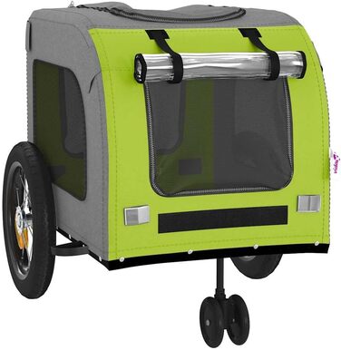 Причіп для тварин на велосипед з місцем для зберігання, зелено-сірий, для собак та котів