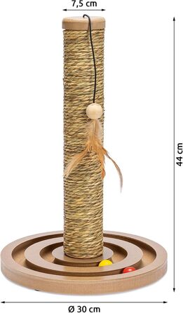 Дряпка для котів Karlie Kratzbaum Seegras з іграшкою, 44см, 30см