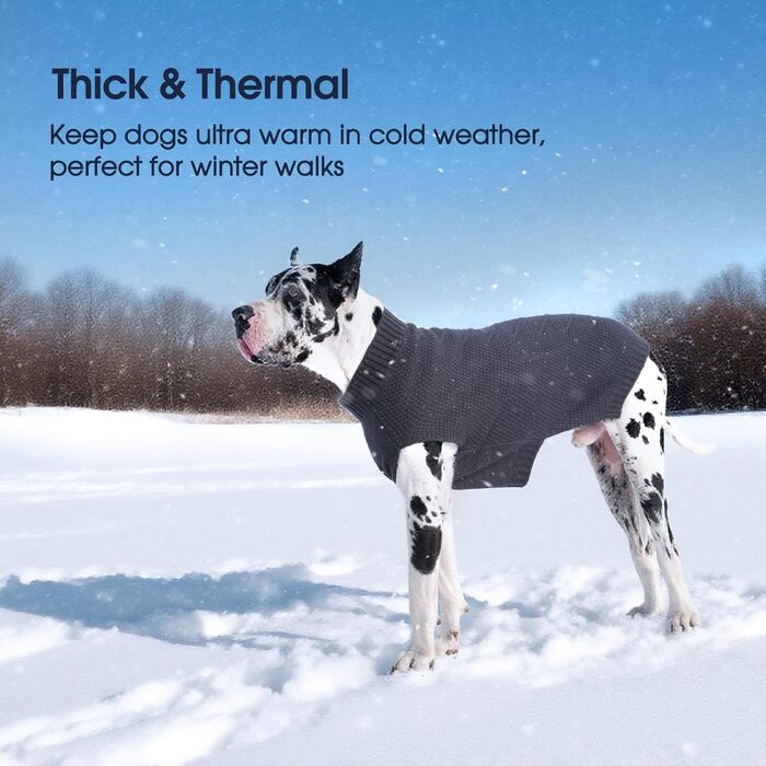 Теплий зимовий пуловер для собак IECOii, XXX-Large, сірий: пуловер, фліс, зимовий одяг для собак