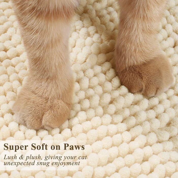 Килимок для котячого туалету VIVAGLORY, 80x50 см, бежевий. Захист від розсипання котячого туалету, машинне прання, неслизька та водонепроникна основа.