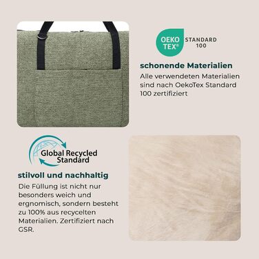 Ортопедичне собаче ліжко для подорожей з практичною сумкою – сертифікована якість OekoTex та GSR (M, Зелений)