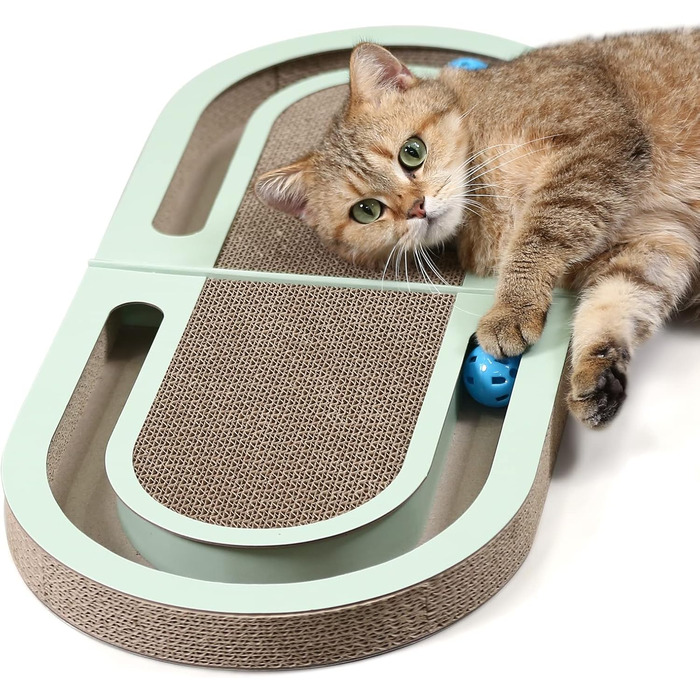 Кігтеточка PETTOM для котів з м'ячиком, двостороння, 66*30*4 см