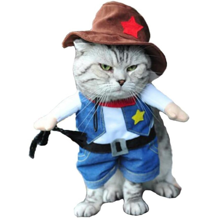 Костюм ковбоя для собак з капелюхом: костюми на Хелловін для котів та маленьких собак (S)