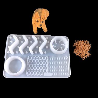 Мапа для повільного годування собак та котів: неслизька підставка для ласощів, що заспокоює, велика, з присосками, блакитна