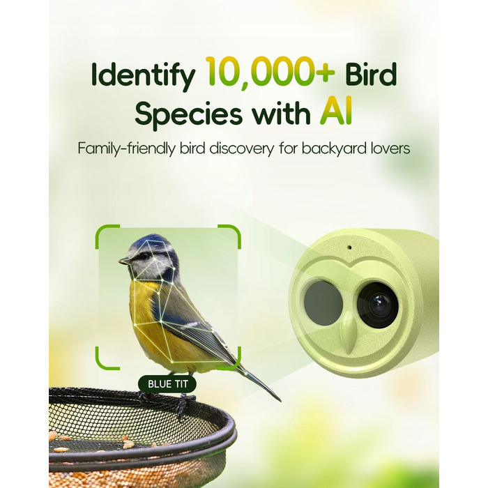 Інтелектуальна годівниця для птахів HIBIRD 4K HD з сонячною панеллю, WiFi-камерою та 6-кратним зумом та ШІ